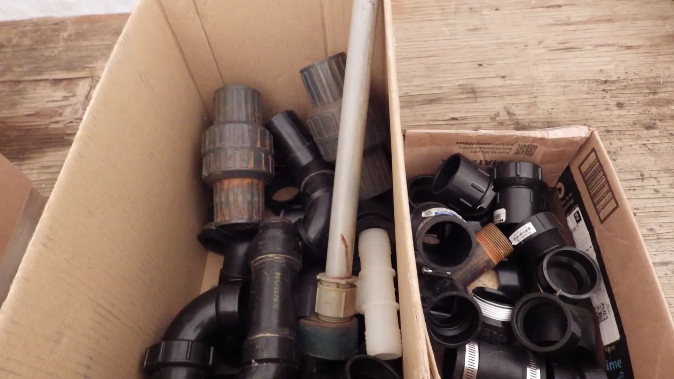 lot of miscellaneous ABS and other pipe fittings