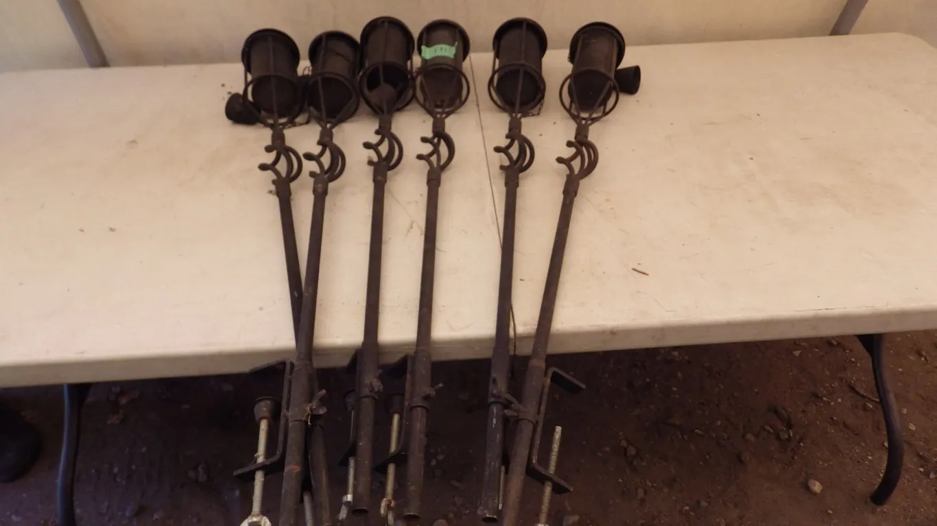 lot of garden torch stands