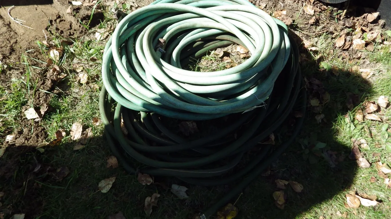 Two rolls of garden hose