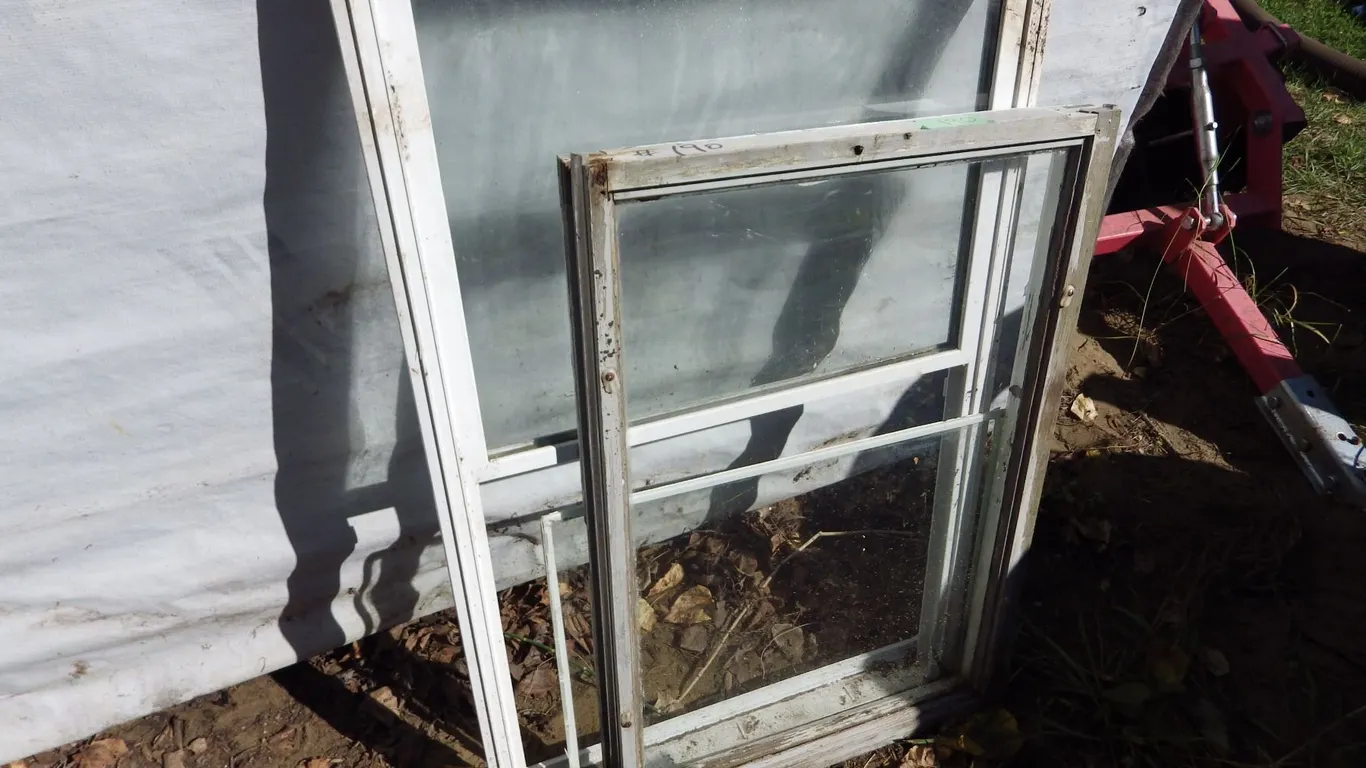 shed window and wood framed window