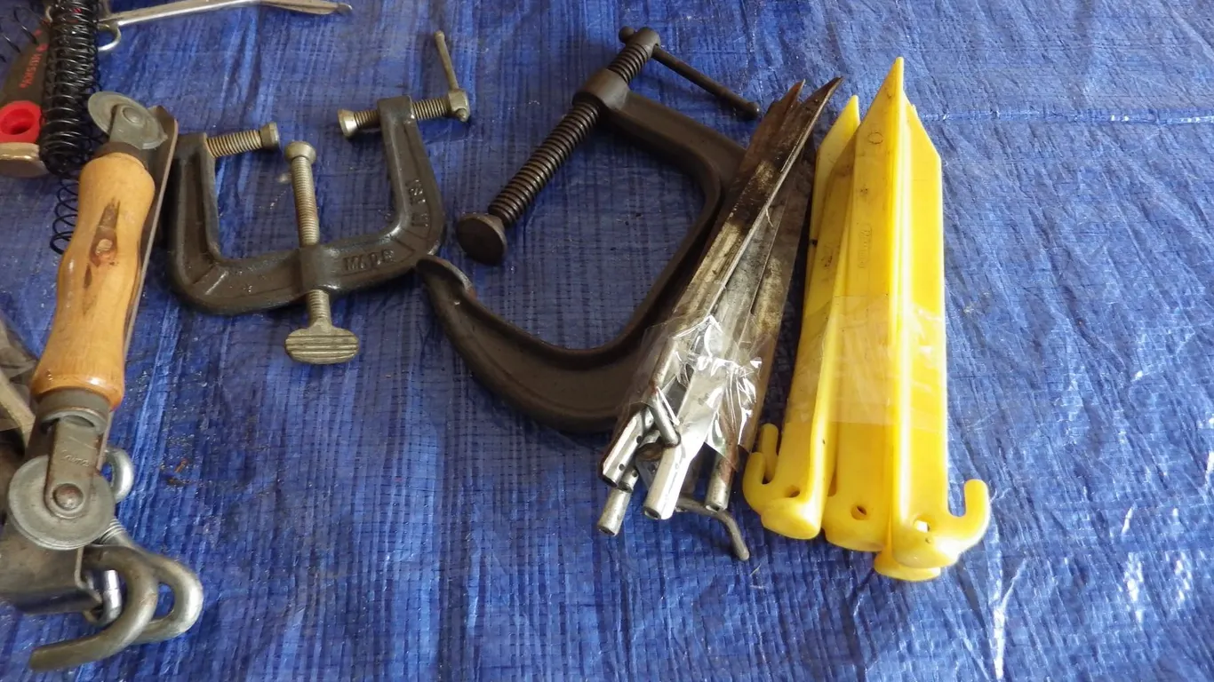 c clamps and assorted tools