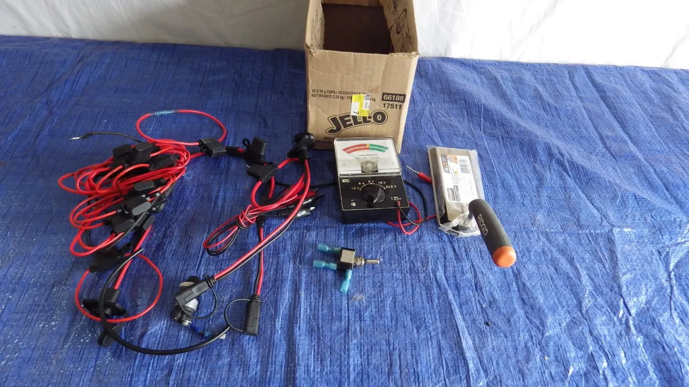 battery Tester, fuse holders and 12 Volt wire