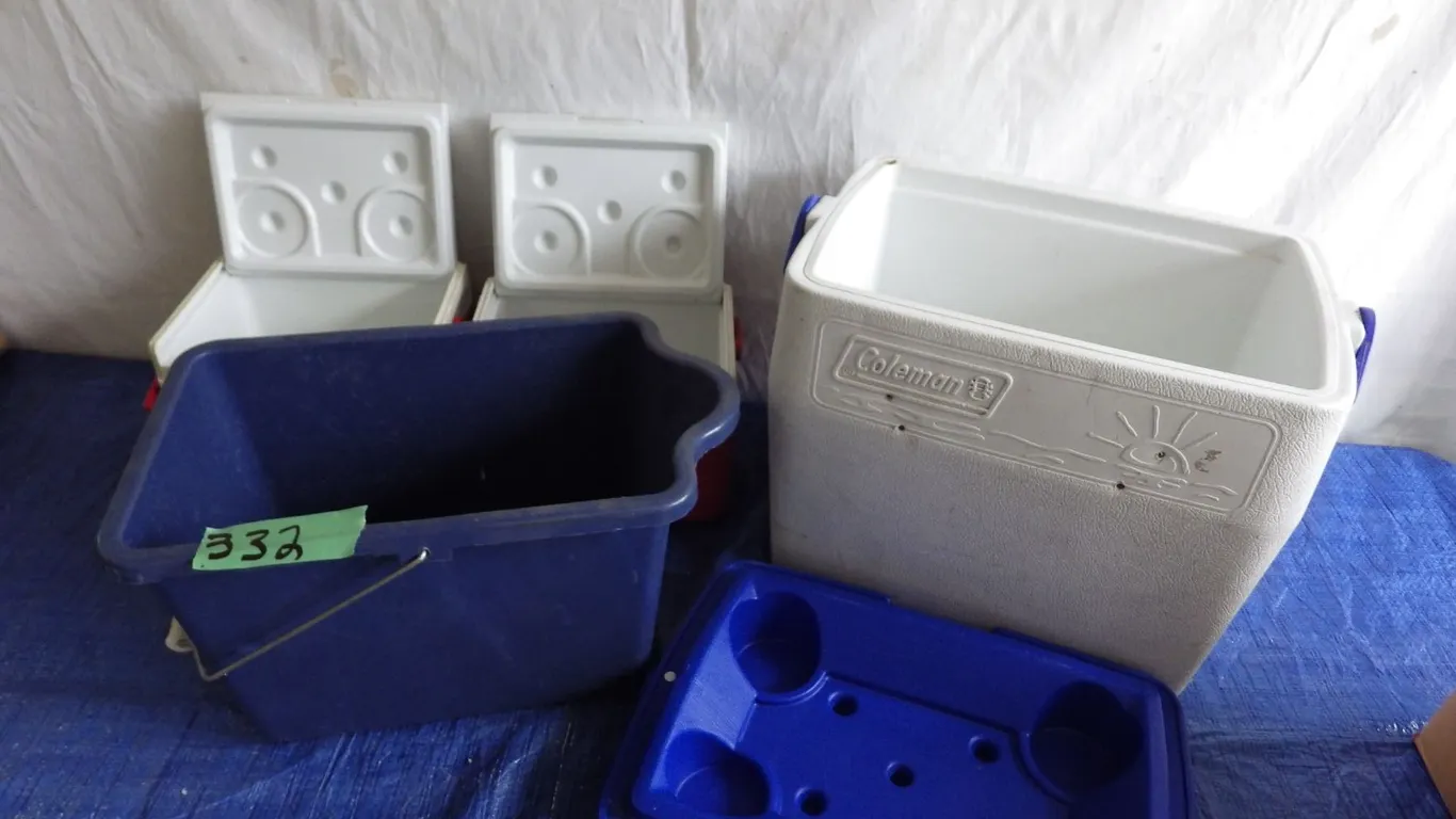 insulated coolers and mop pail