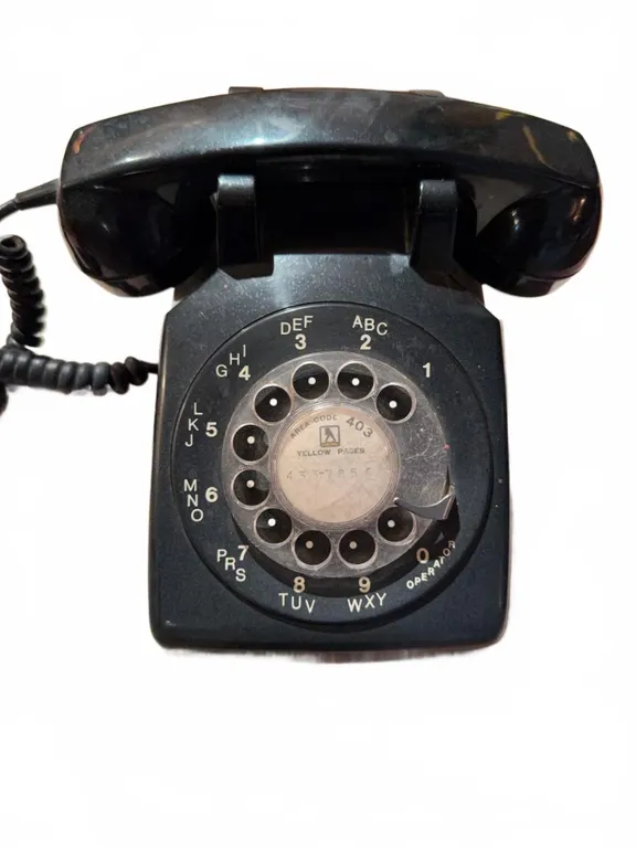 Bell System Western Electric Black Rotary Dial Desk Telephone