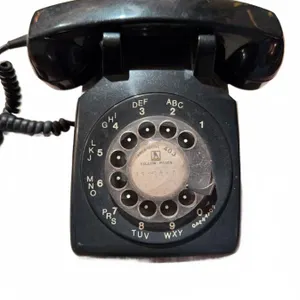 Bell System Western Electric Black Rotary Dial Desk Telephone