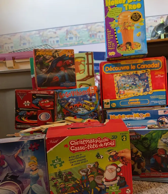 Children's Puzzles and Games, Including Disney, Marvel, and Educational Sets