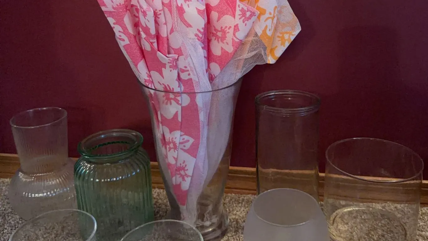 Decorative Glass Vases and Candle Holders, 8 Pieces, Mixed Designs