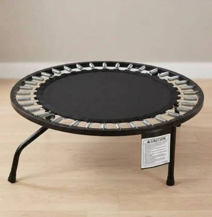 Mini Trampoline With Black Frame and Elastic Bands