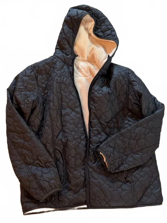 Disney Parks Women's Quilted Hooded Jacket with Sherpa Lining, Size 2XL