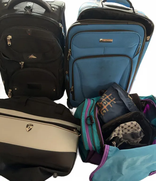 5 Assorted Travel Bags And Suitcases Including Olympia And Ferrari