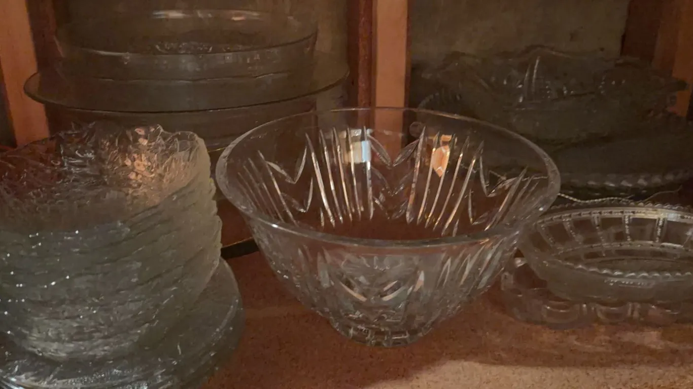 Pressed and Cut Glass Bowls, Plates, and Serving Dishes