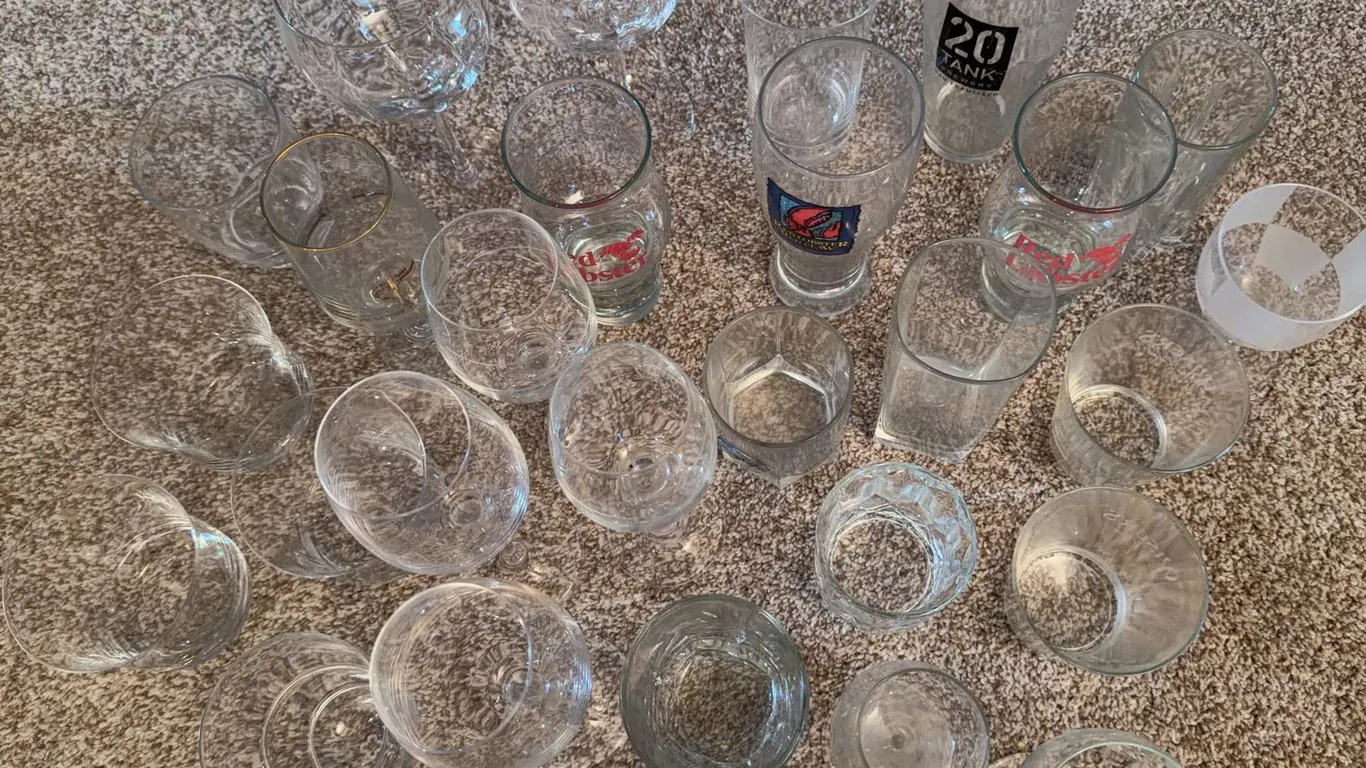 Glassware Lot Including Wine, Beer, and Rocks Glasses, Approx. 25 Pieces