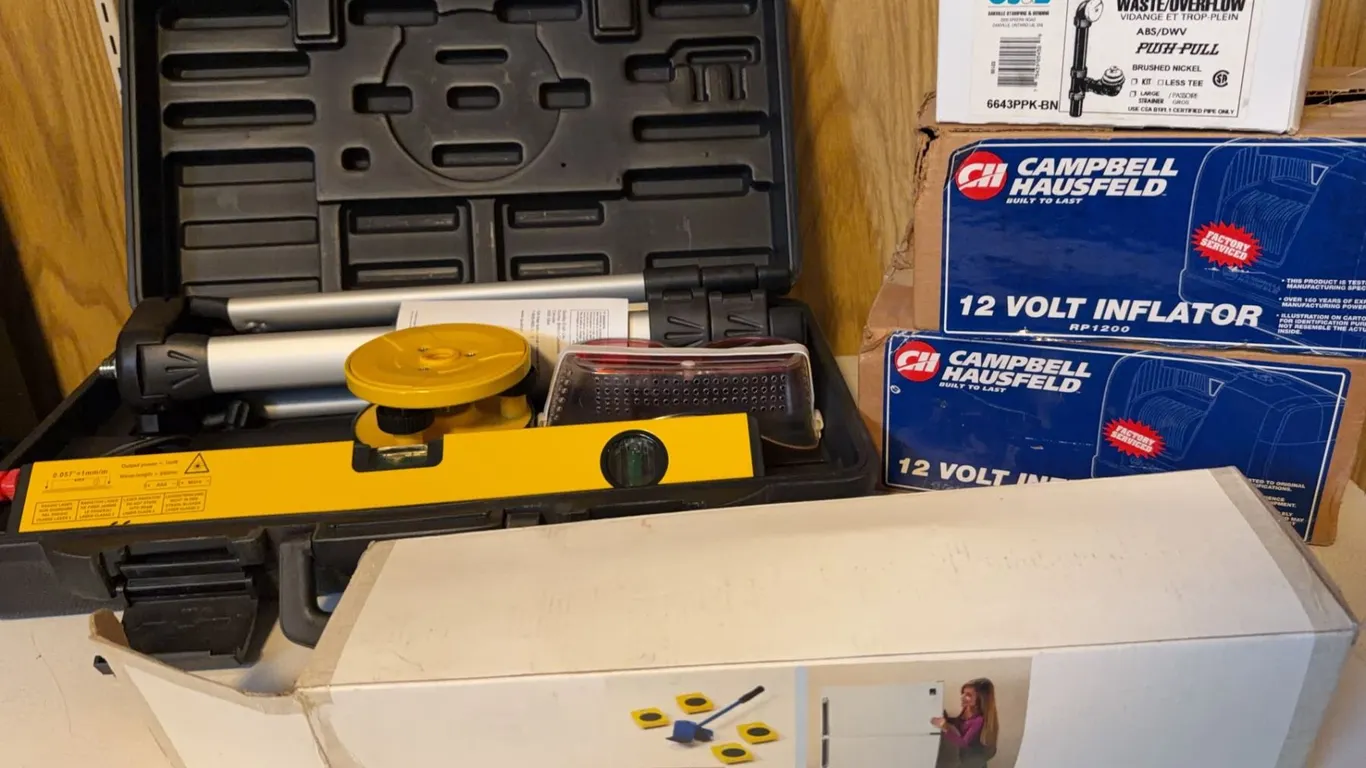 Campbell Hausfeld 12V Inflators, Magnetic Lifter, Measuring Tools, Waste Overflow Set