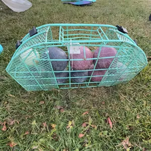 Metal Wire Bocce Ball Carrier With Bocce Balls Set