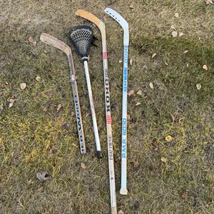 4 Sticks: 3 Hockey Sticks and 1 Floorball Stick