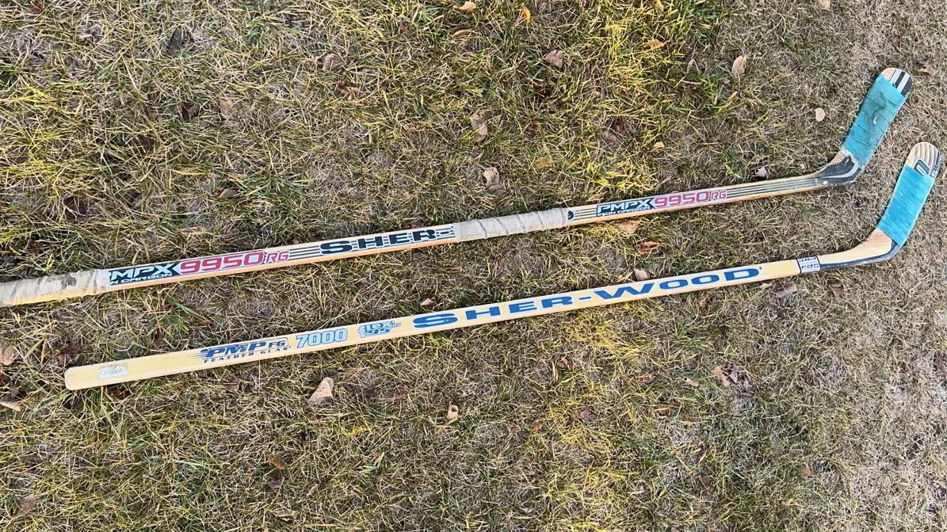 Sher-Wood PMP 9500 and 7000 Ice Hockey Sticks with Blue Tape