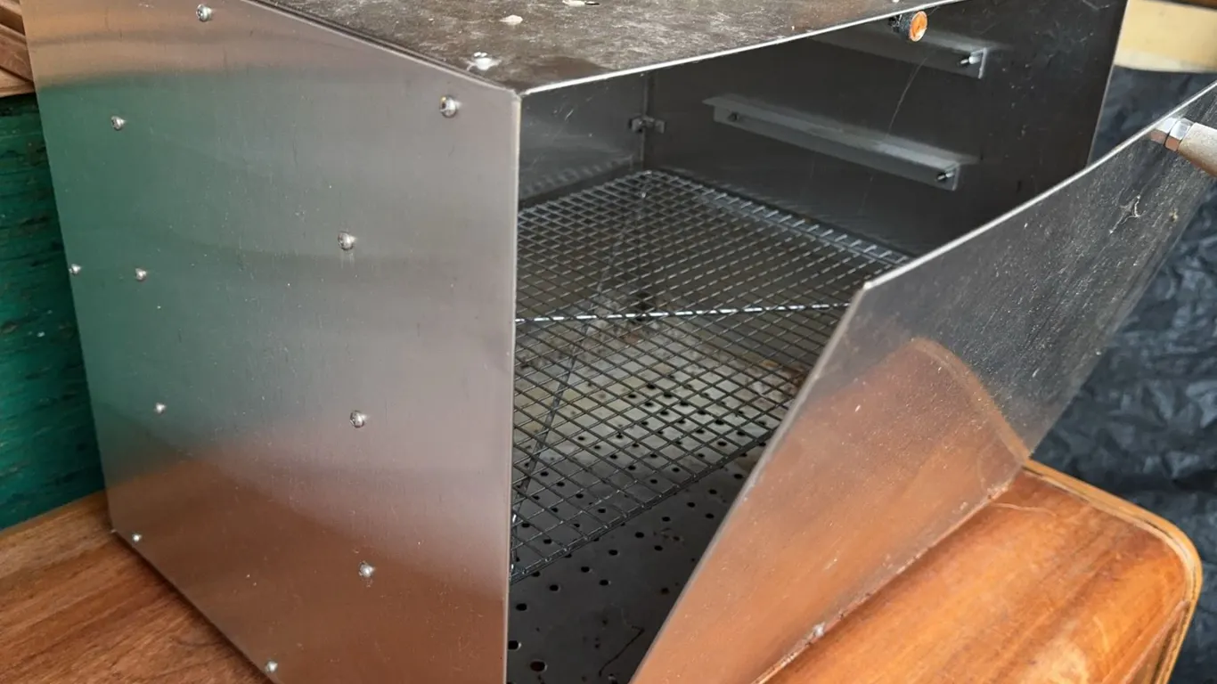 Stainless Steel Food Dryer Dehydrator With Mesh Shelves and Hinged Door