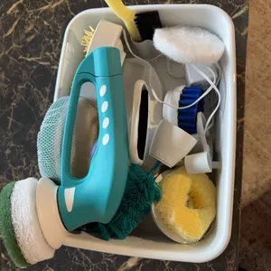 Electric Handheld Polisher with Multiple Interchangeable Brush and Scrub Attachments