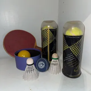 Sports Lot with Tennis Balls, Badminton Birdies, Ping Pong Paddle and Ball, Baseball