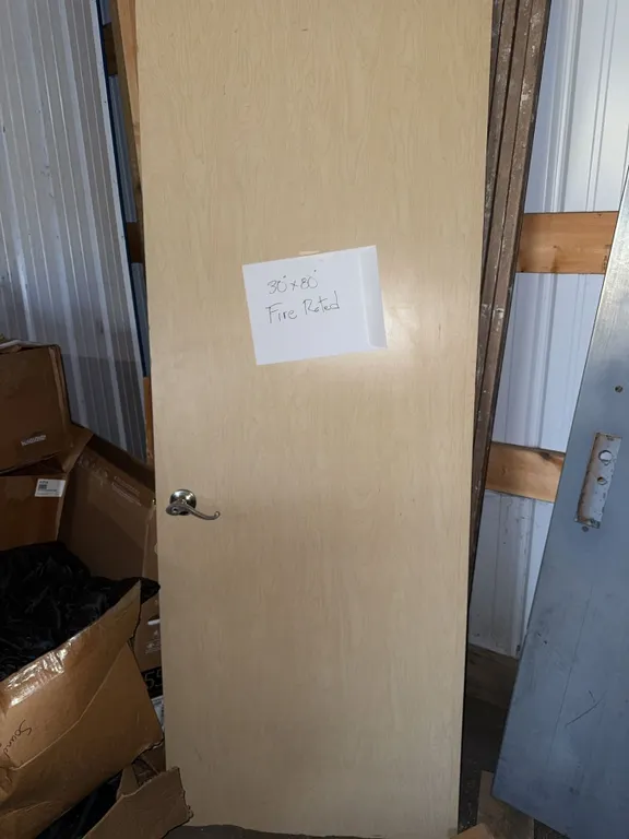 Fire Rated Wooden Door with Handle, 36" x 80"
