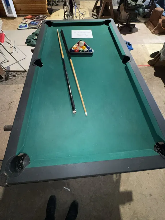 4' x 6' Pool Table Top with Balls and Cues, No Base or Legs Included