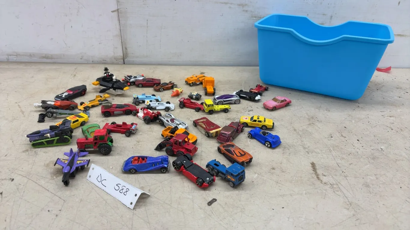 Assorted Die-Cast Toy Cars and Trucks, including Dragster, F1