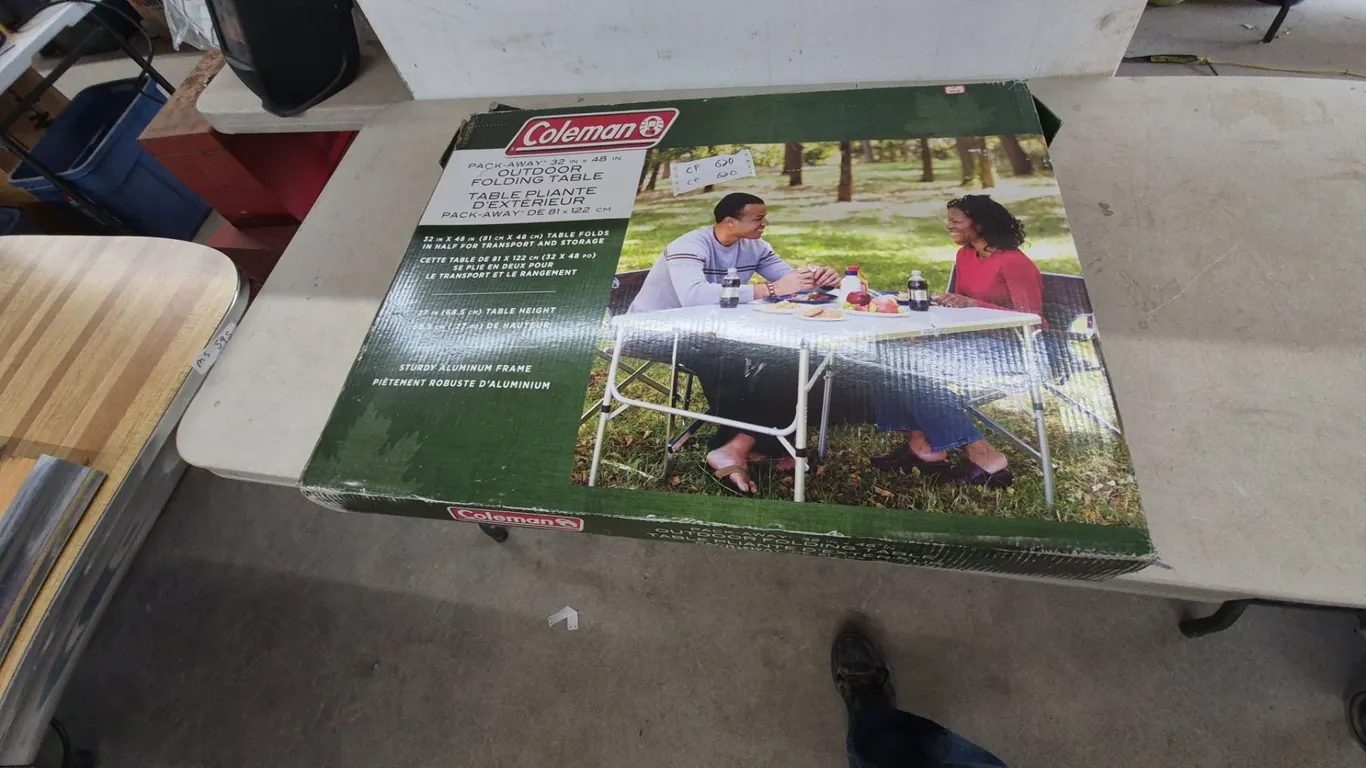 Coleman Outdoor Folding Table, 32” x 32” x 28” (81 × 81 × 72 cm)