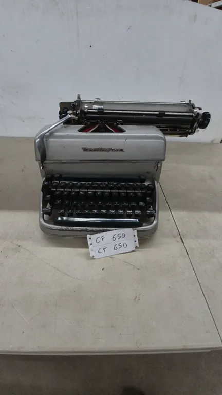 Remington Portable Typewriter, Silver and Black