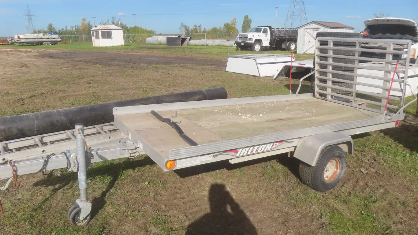 2010 Triton Aluminum Single Snowmobile Trailer with Tilt Deck