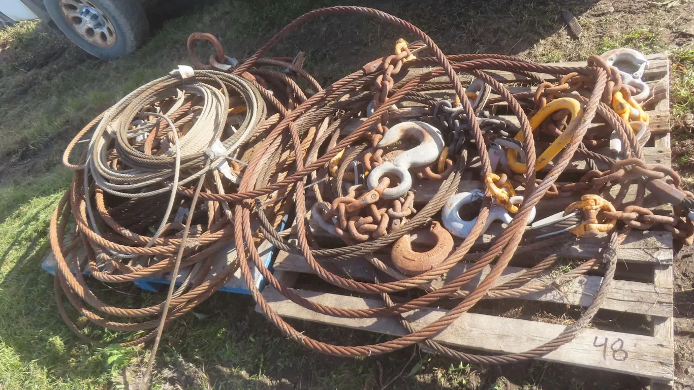 2 Pallets of Heavy-Duty Cable with Hooks and Rings
