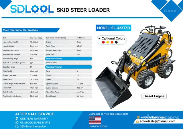 2026 SDLOOL SL-323TZD Mini Skid Steer Loader (Unused)