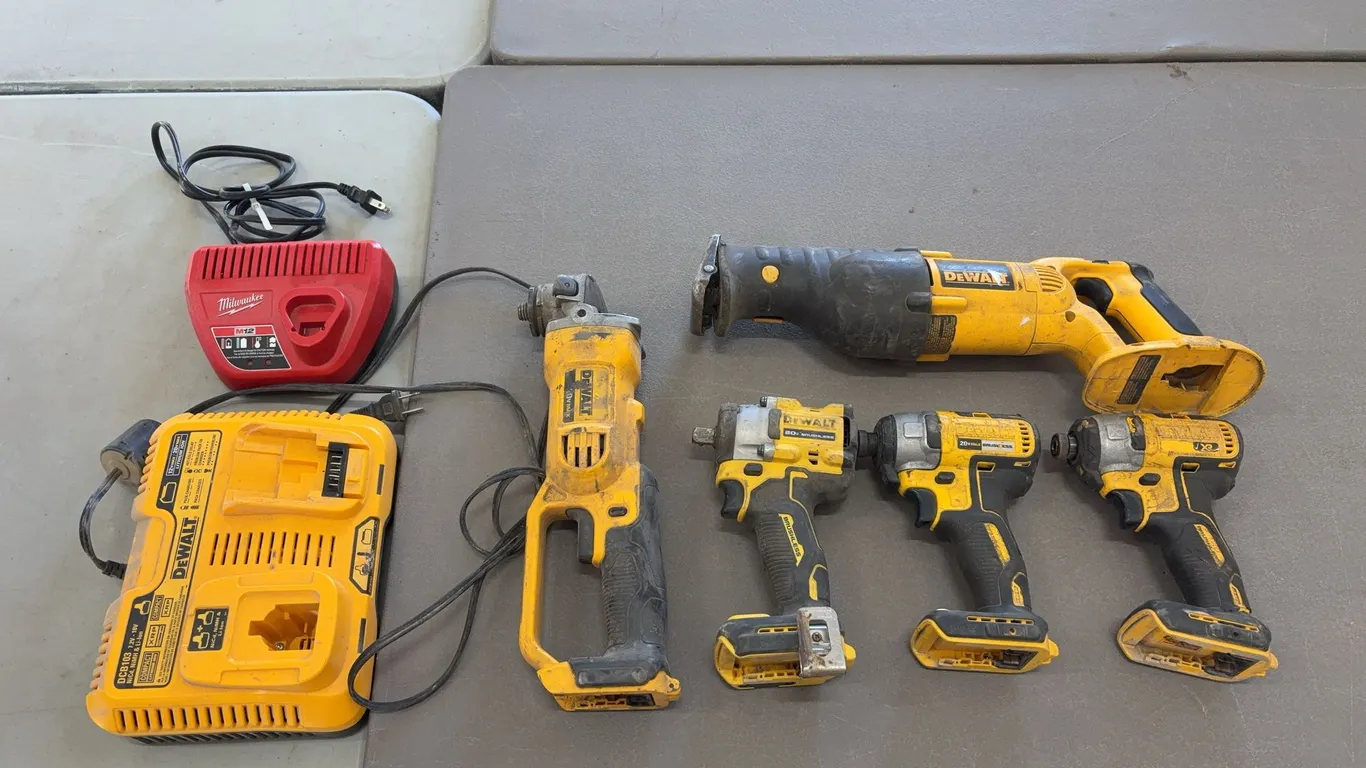 Box Of Dewalt Power Tools (No Batteries)
