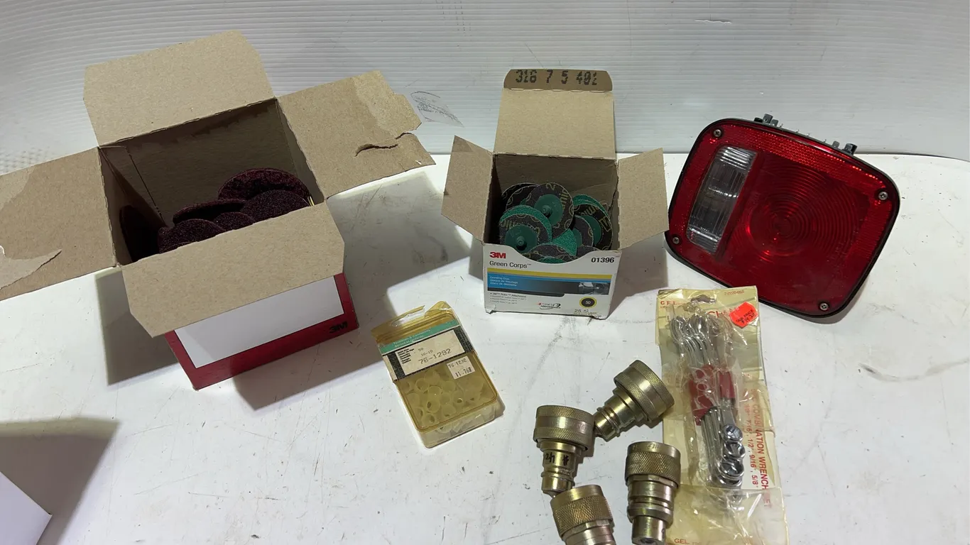 Assorted Grinding Discs, Polishing Pads, Light, Wrenches