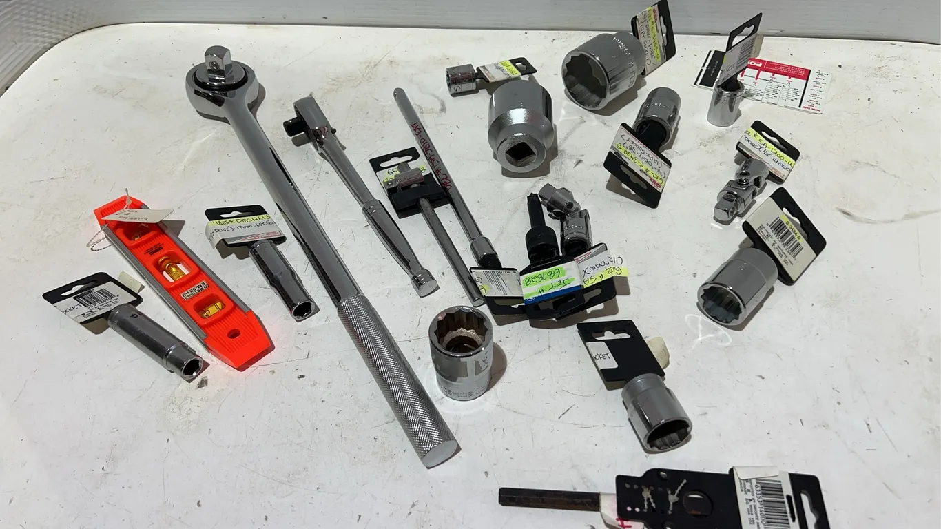 Assorted Sockets, Wrenches, Chisels