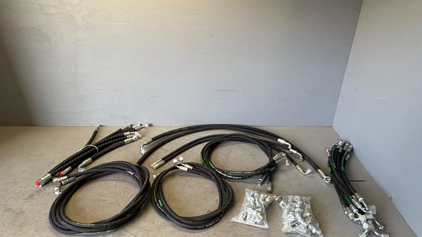 Assorted Hydraulic Hoses and Caps
