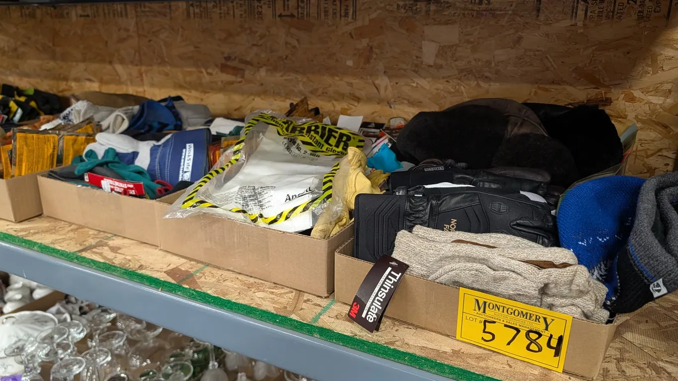 Assorted Work Gloves And Winter Hats
