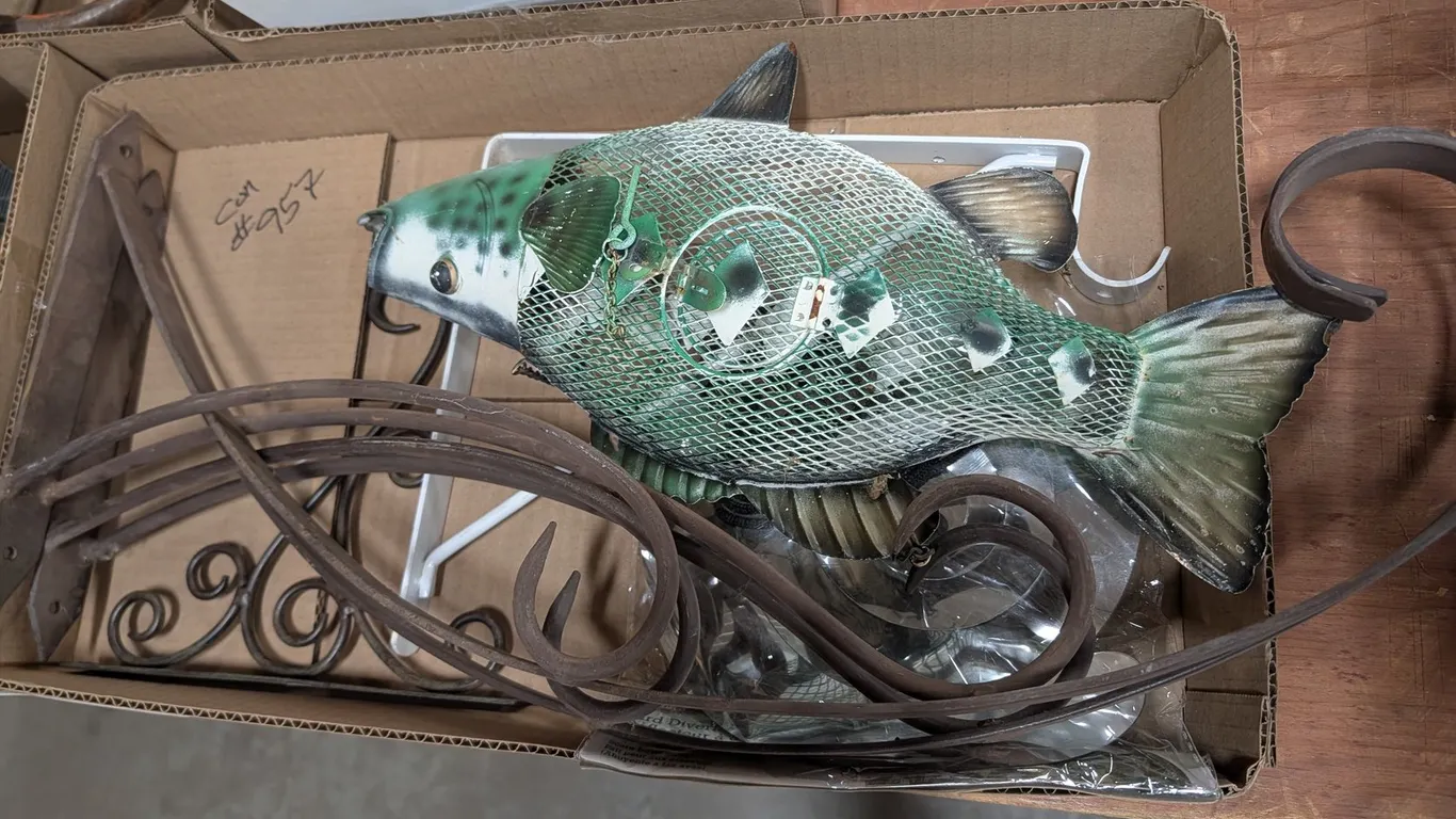 Metal Fish Decor & Assorted Tools