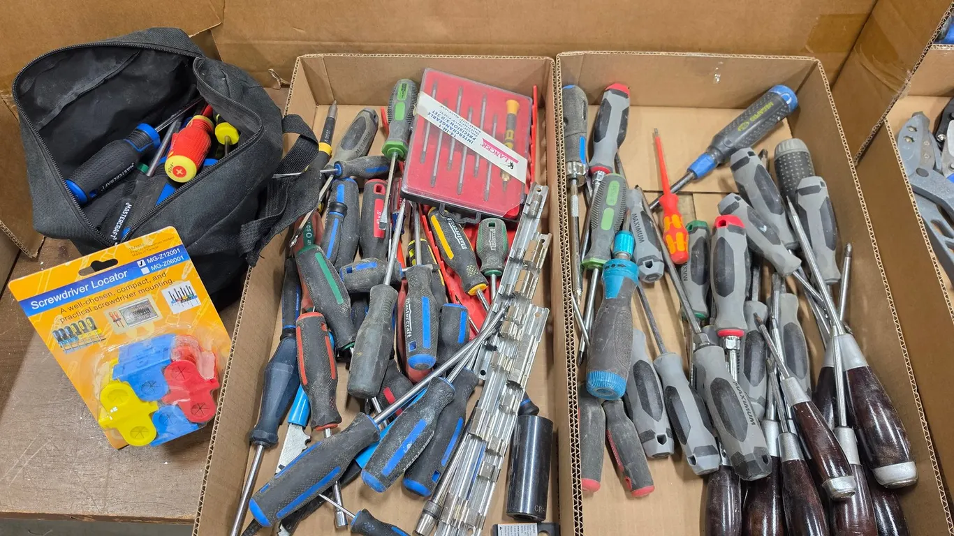 Assorted Screwdrivers And Tool Bag