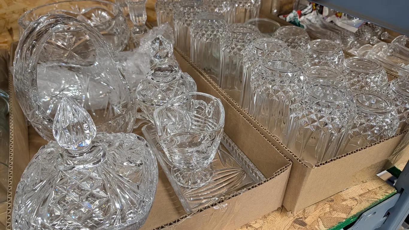 Assorted Crystal Glassware & Serving Pieces