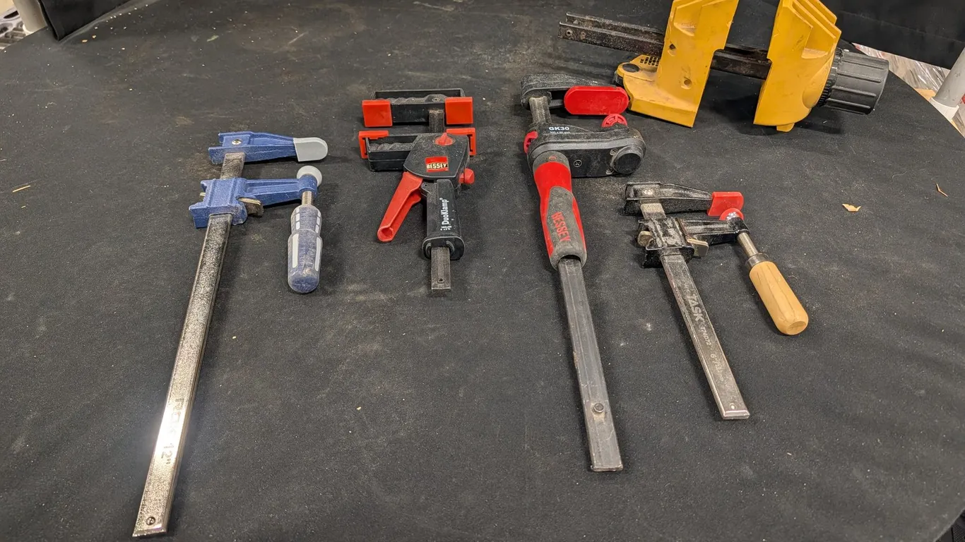 Assorted Clamps And Portable Vise
