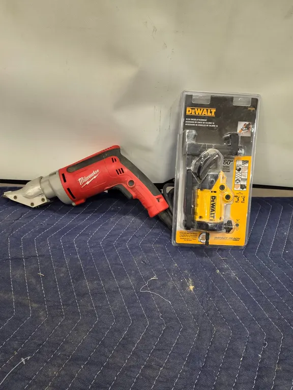 Milwaukee Electric Shear & DeWalt Attachment