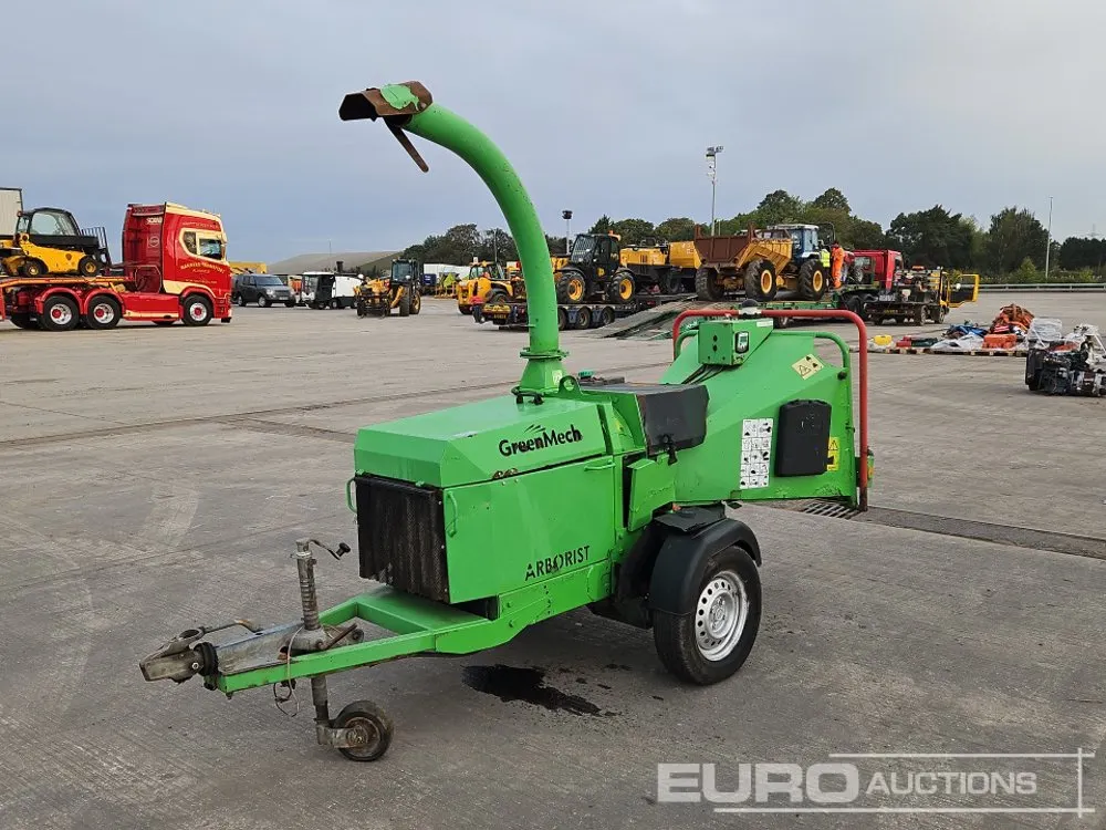 Green Mech Single Axle Wood Chipper, Kubota Engine