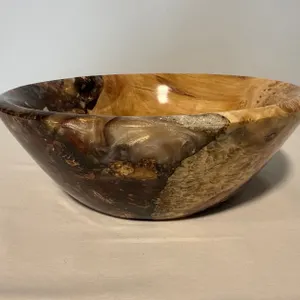 Hand Crafted Box Elder, Resin Pinecone Bowl by Duxby Woodworks