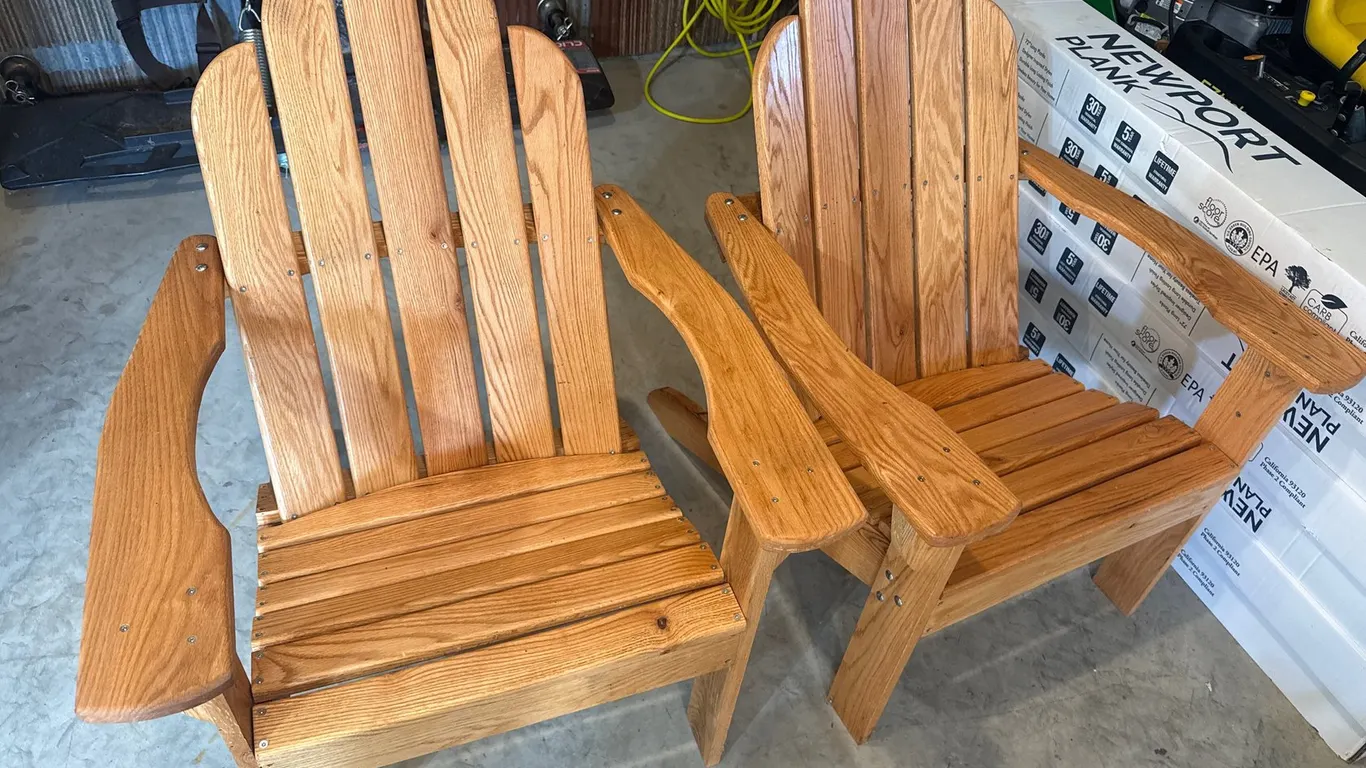 Worm Wood Oak Adirondack Chairs