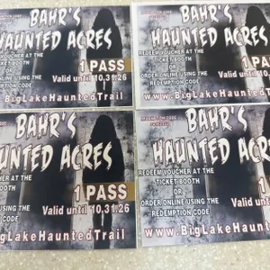(4) Passes to Bahr’s Haunted Acres