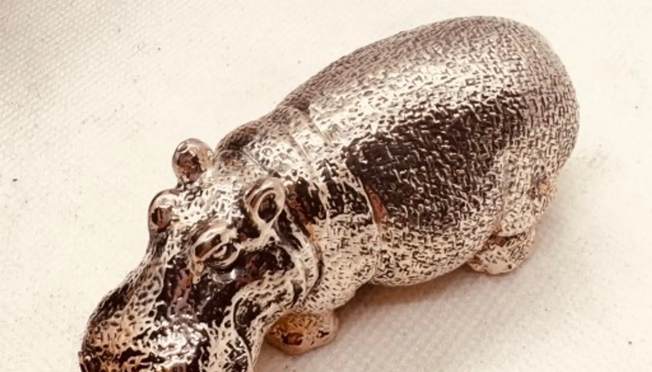 Sterling Silver Hippo Figurine 51gm untested