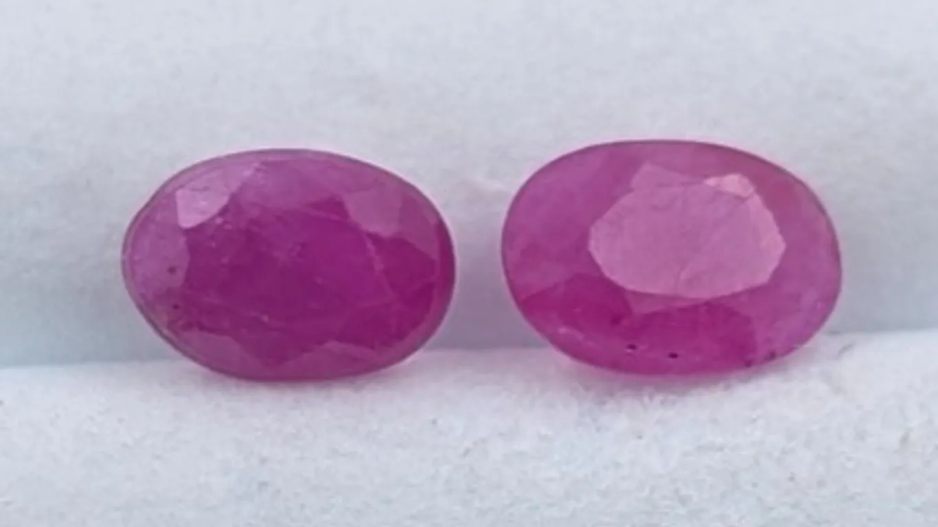 1.95 ct Certified Mozambique Ruby gemstone pair ($2,340 Appraisal)