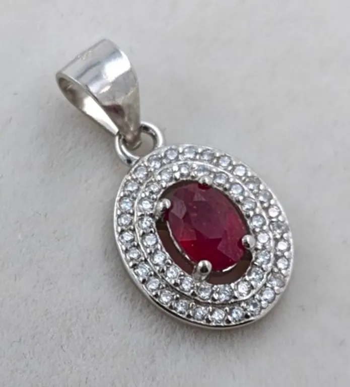 1.3 ct Certified Silver Ruby gemstone pendant ($651 Appraisal)