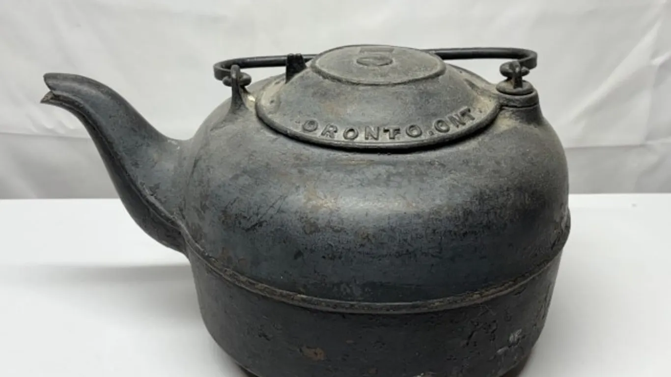 Antique Cast Iron Tea Kettle