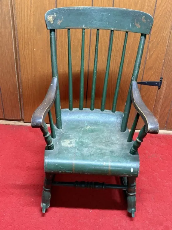 Green Painted Child's Rocker